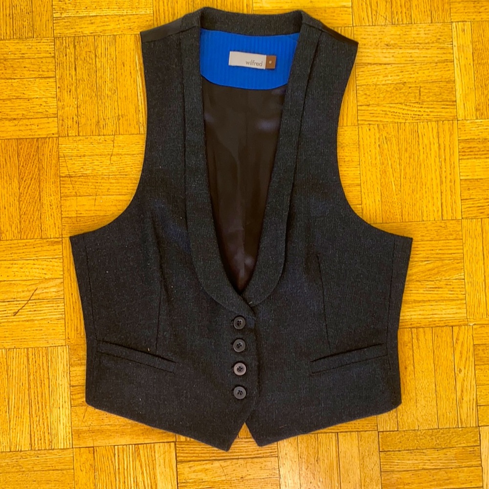 Aritzia Wilfred Black Tweed Vest